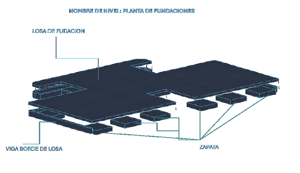 Planta de Fundaciones 3D